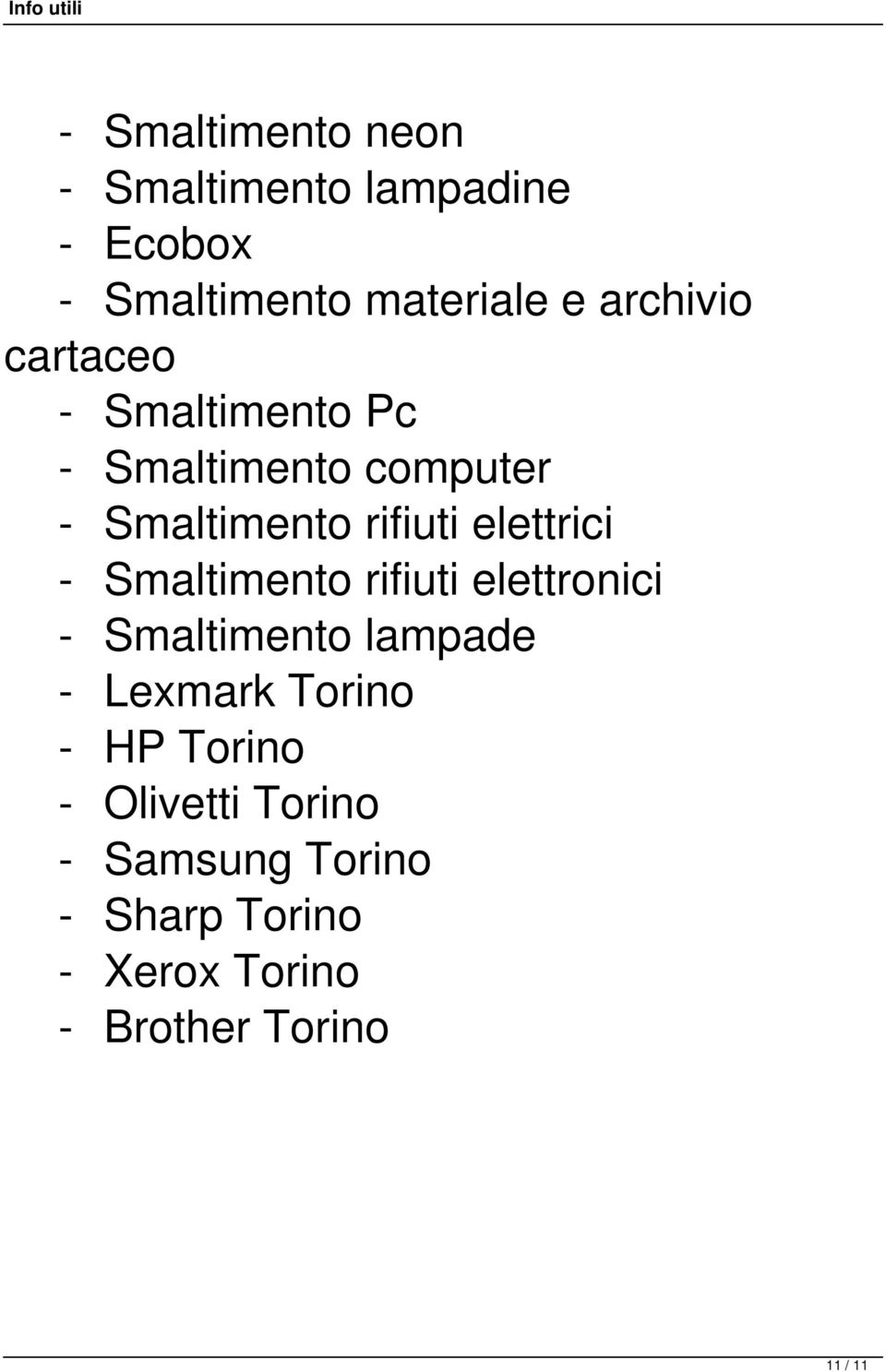 elettrici - Smaltimento rifiuti elettronici - Smaltimento lampade - Lexmark Torino -