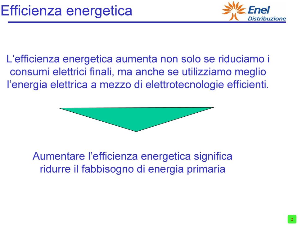 energia elettrica a mezzo di elettrotecnologie efficienti.