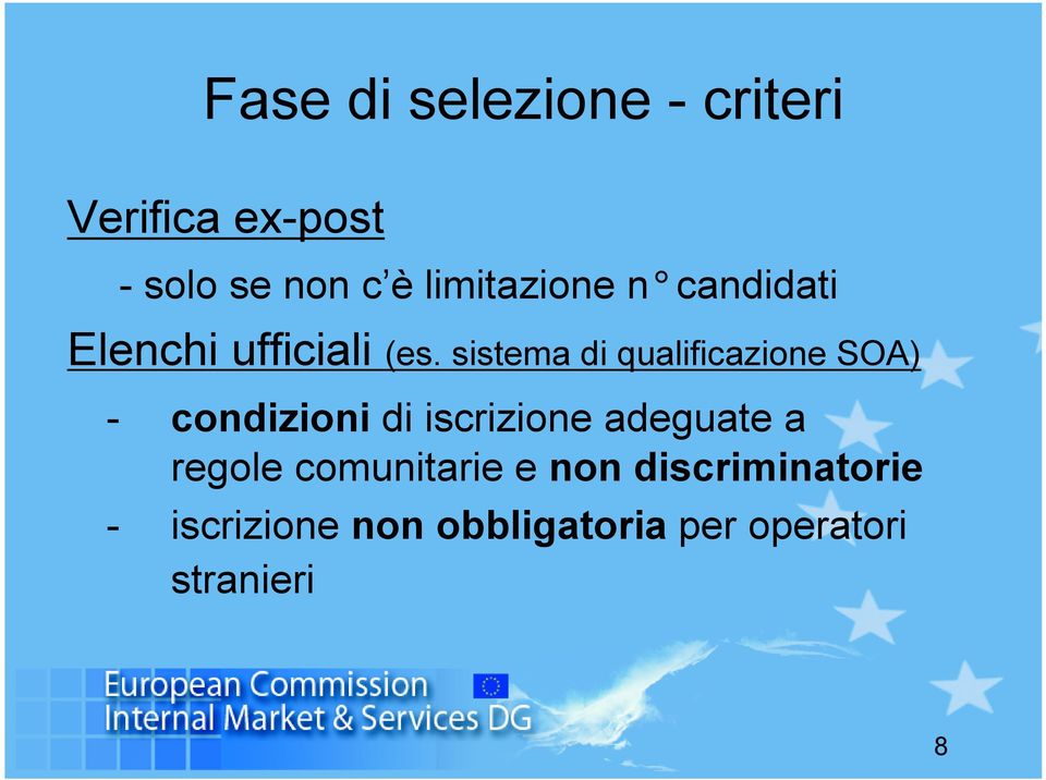 sistema di qualificazione SOA) - condizioni di iscrizione adeguate a