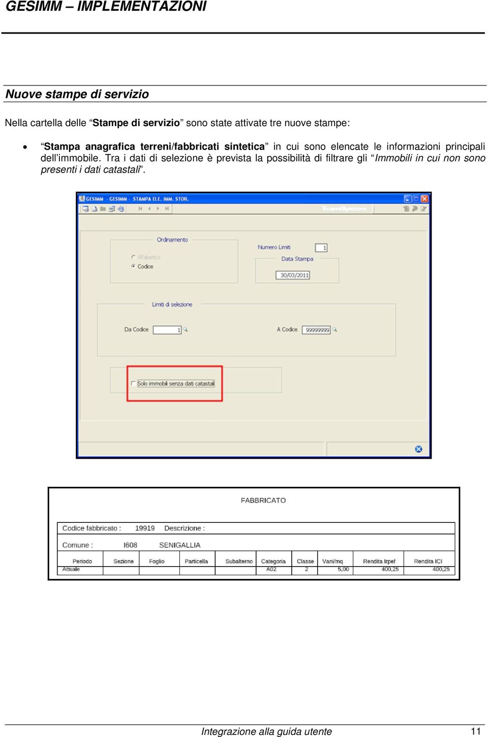 informazioni principali dell immobile.