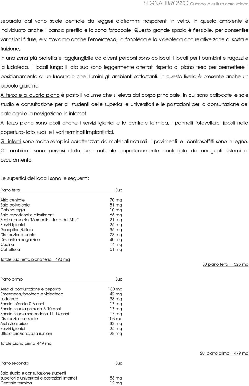 raggiungibile da diversi percorsi sono collocati i locali per i bambini e ragazzi e la ludoteca.