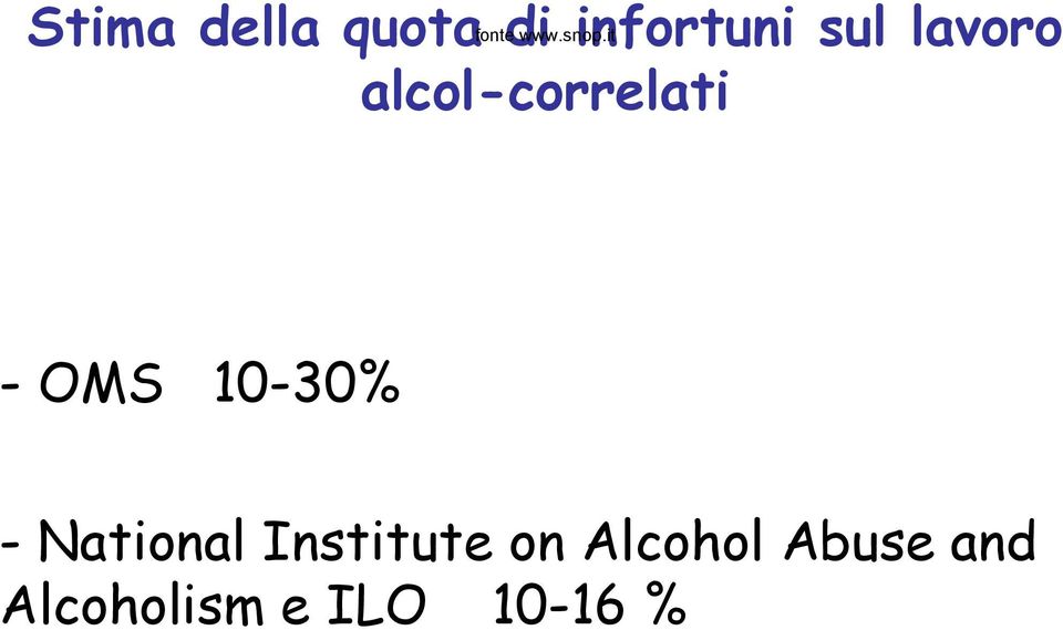 alcol-correlati - OMS 10-30% -