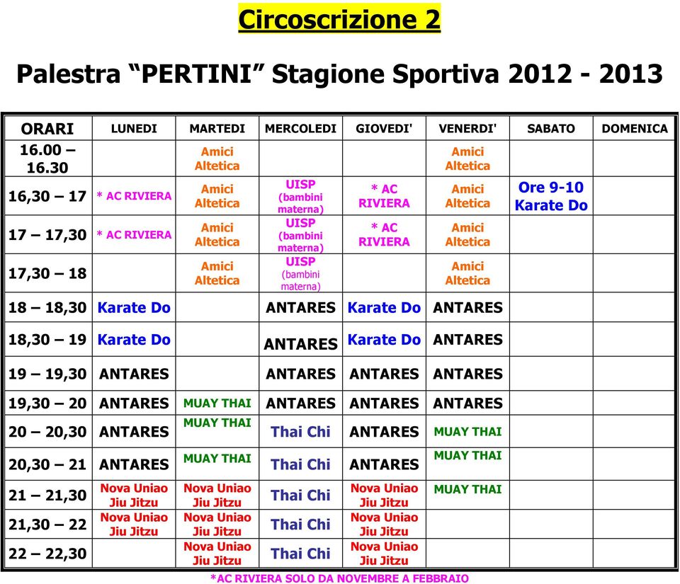 Altetica Altetica Altetica 18 18,3 Karate Do Karate Do Ore 9-1 Karate Do 18,3 19 Karate Do Karate Do 19 19,3 19,3 2 MUAY THAI 2 2,3 2,3 21 21 21,3 21,3 22 22 22,3 Nova Uniao Jiu Jitzu Nova Uniao