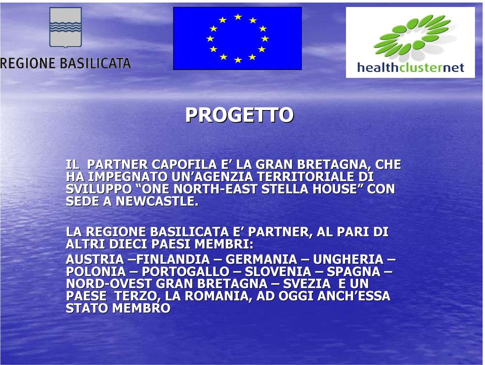 LA REGIONE BASILICATA E E PARTNER, AL PARI DI ALTRI DIECI PAESI MEMBRI: AUSTRIA FINLANDIA GERMANIA