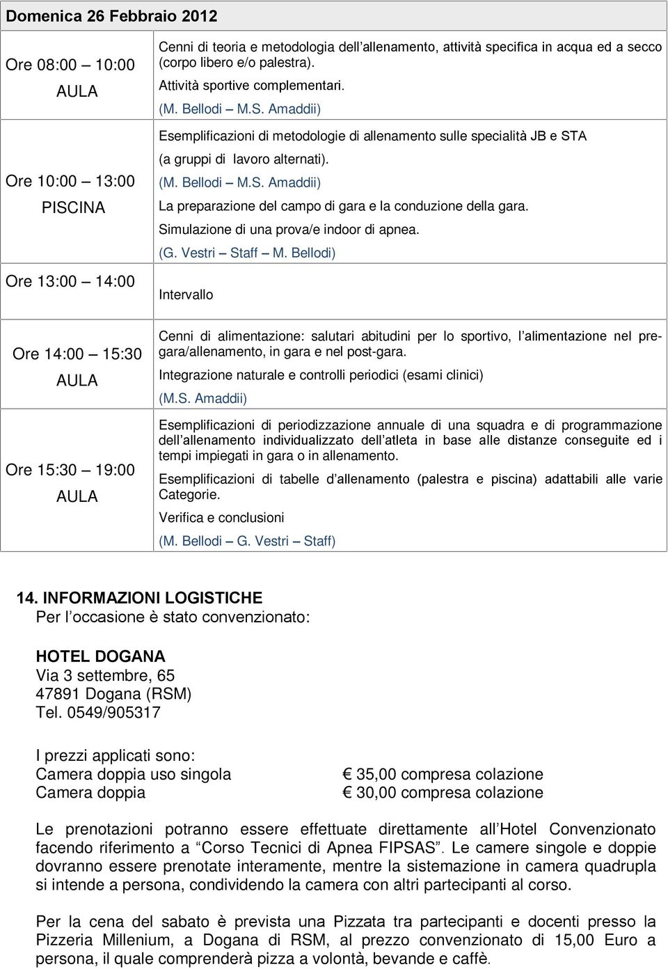 Simulazione di una prova/e indoor di apnea. (G. Vestri Staff M.