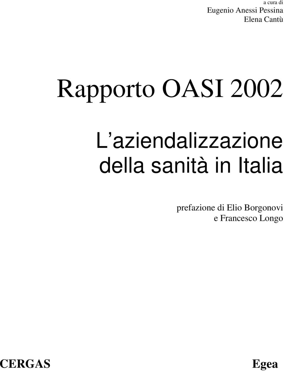 aziendalizzazione della sanità in Italia