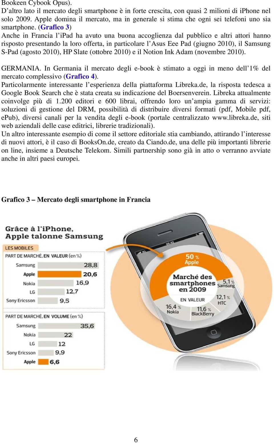 (Grafico 3) Anche in Francia l ipad ha avuto una buona accoglienza dal pubblico e altri attori hanno risposto presentando la loro offerta, in particolare l Asus Eee Pad (giugno 2010), il Samsung