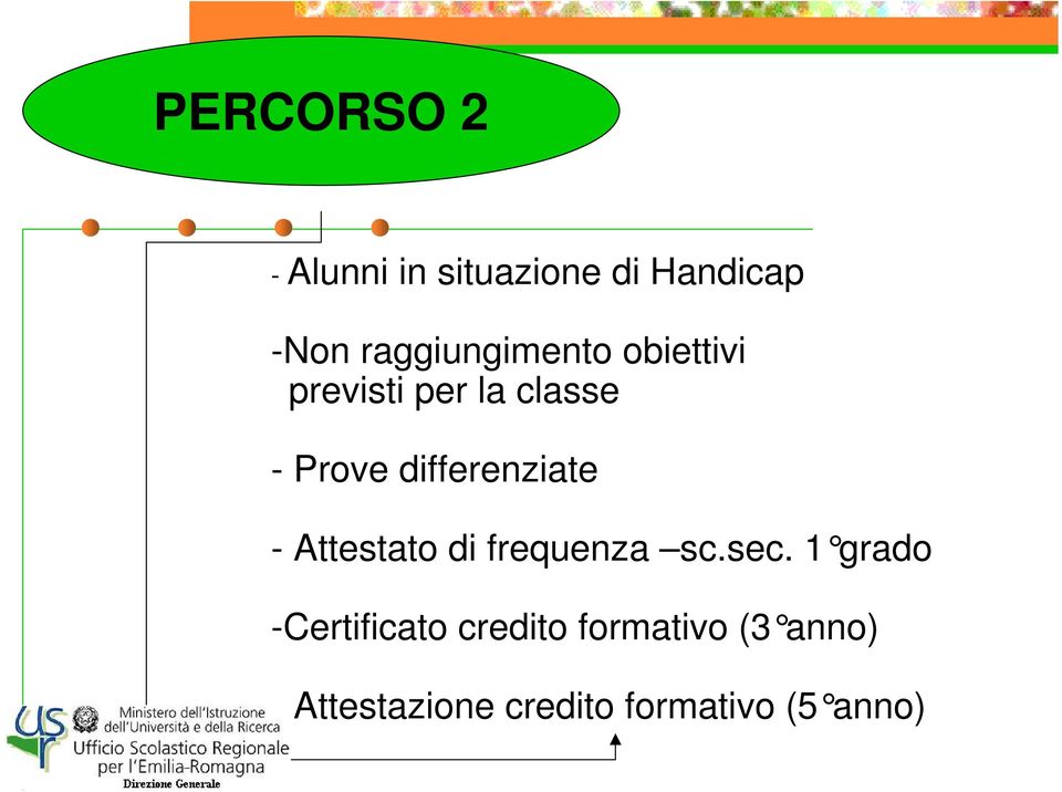 differenziate - Attestato di frequenza sc.sec.