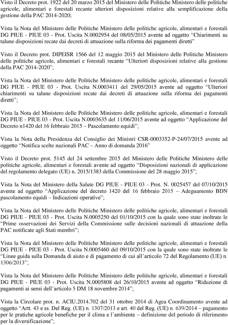 2014-2020; DG PIUE - PIUE 03 - Prot. Uscita N.