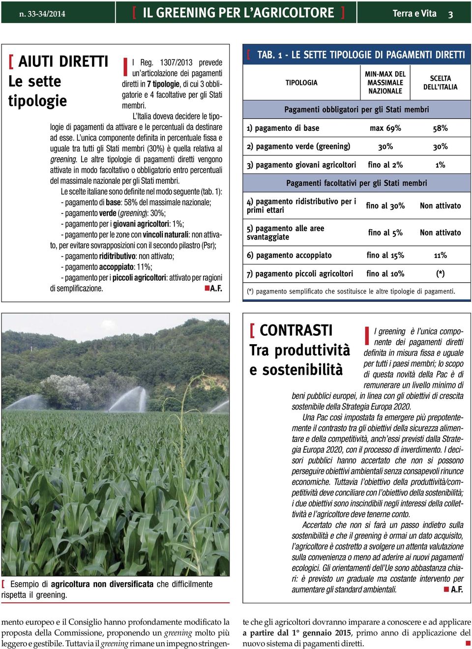 L Italia doveva decidere le tipologie di pagamenti da attivare e le percentuali da destinare ad esse.