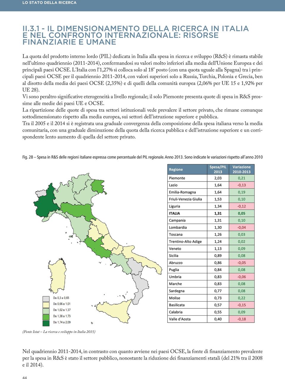 sviluppo (R&S) è rimasta stabile nell ultimo quadriennio (2011-2014), confermandosi su valori molto inferiori alla media dell Unione Europea e dei principali paesi OCSE.