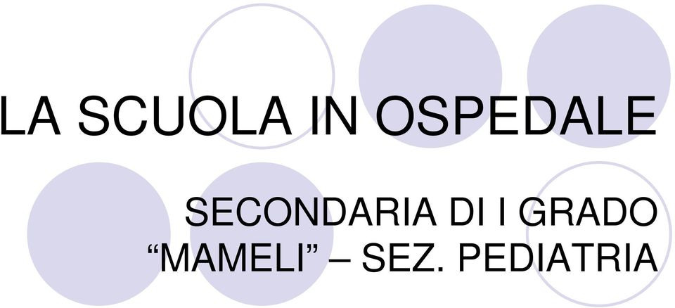 SECONDARIA DI I