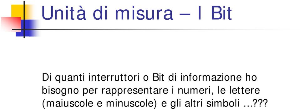 bisogno per rappresentare i numeri, le