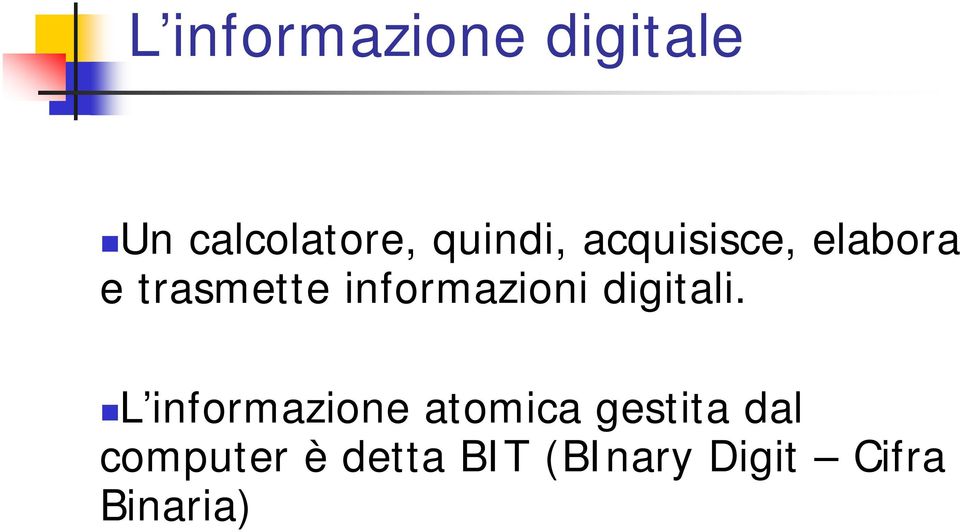 informazioni digitali.