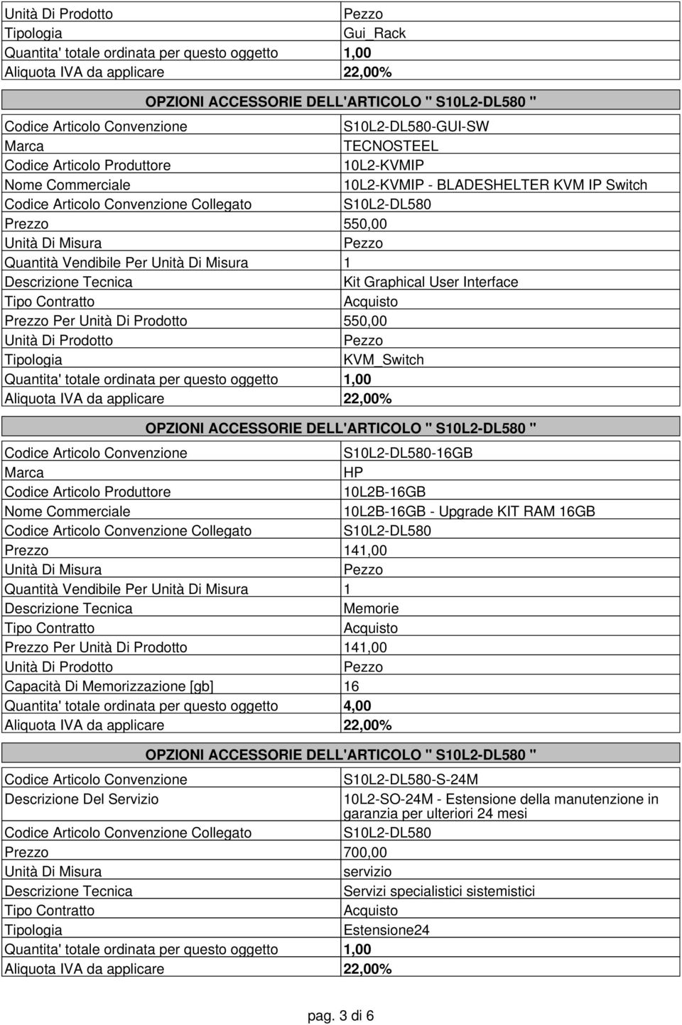 Vendibile Per 1 Memorie Prezzo Per 141,00 Capacità Di Memorizzazione [gb] 16 Quantita' totale ordinata per questo oggetto 4,00 OPZIONI ACCESSORIE DELL'ARTICOLO " " -S-24M