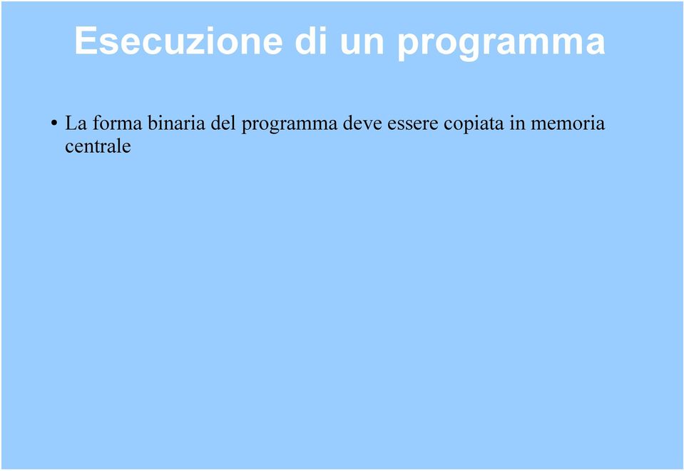 binaria del programma