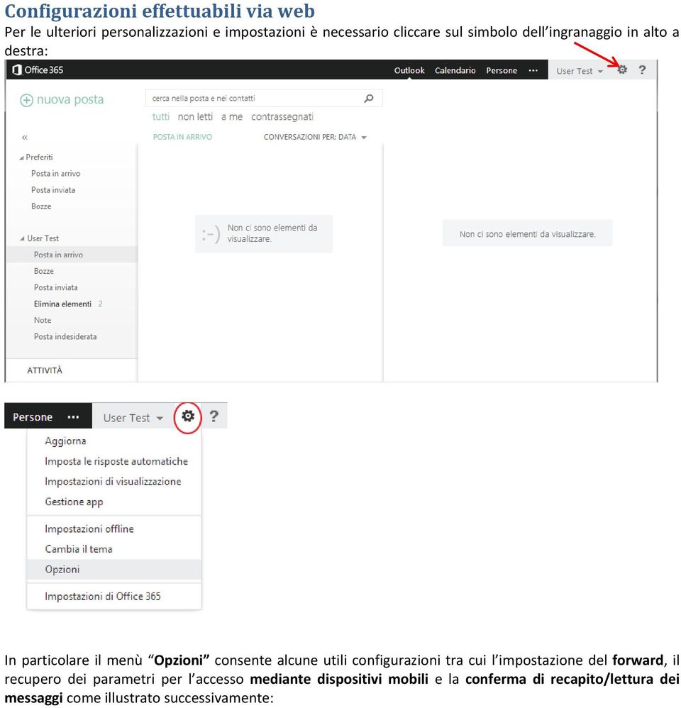 alcune utili configurazioni tra cui l impostazione del forward, il recupero dei parametri per l