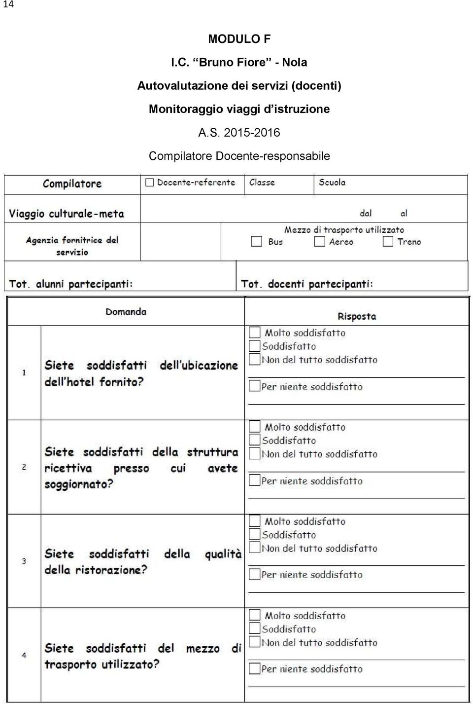 servizi (docenti) Monitoraggio viaggi