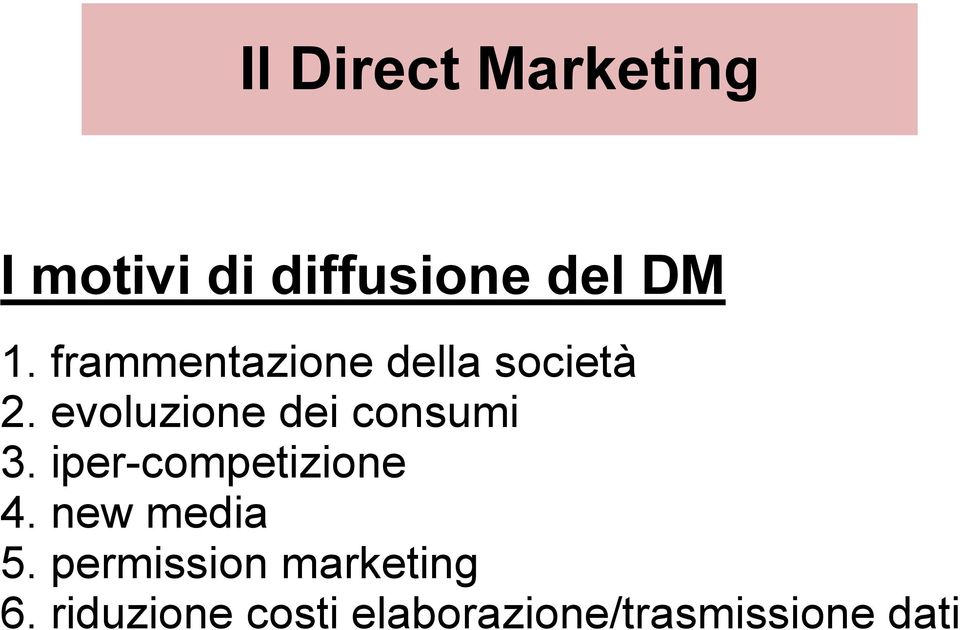 evoluzione dei consumi 3. iper-competizione 4.