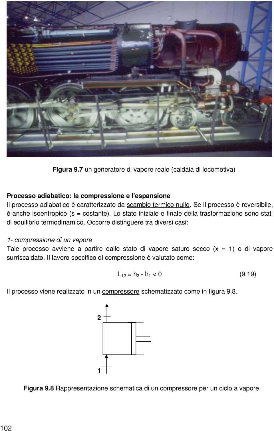 Occorre distinguere tra diversi casi: - comressione di un vaore Tale rocesso avviene a artire dallo stato di vaore saturo secco (x = ) o di vaore surriscaldato.