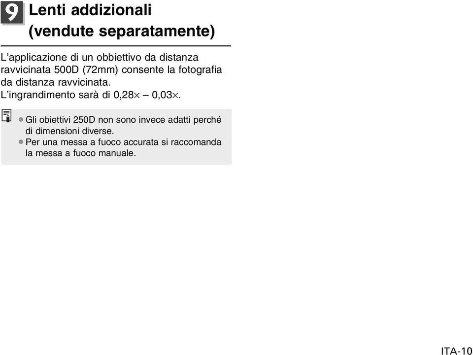 L ingrandimento sarà di 0,28 0,03.