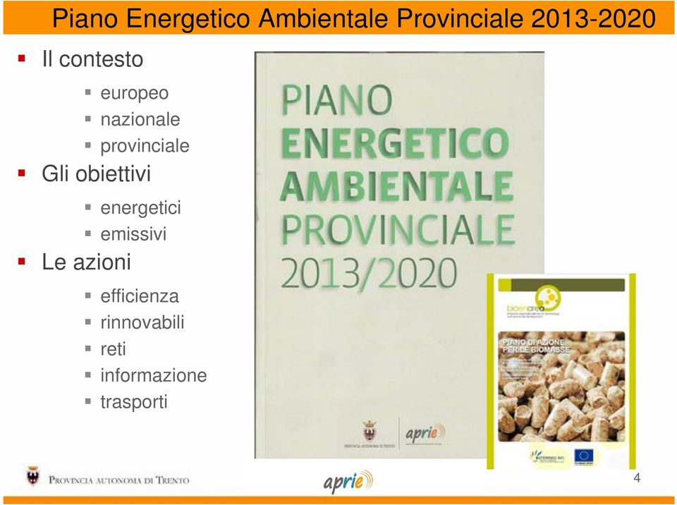 provinciale Gli obiettivi energetici emissivi