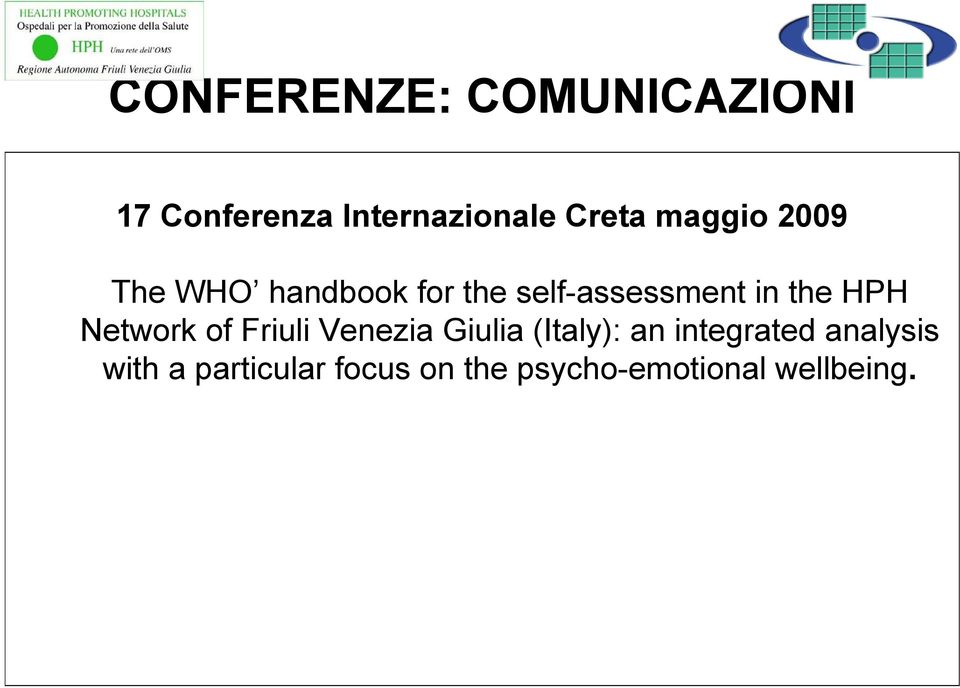 HPH Network of Friuli Venezia Giulia (Italy): an integrated