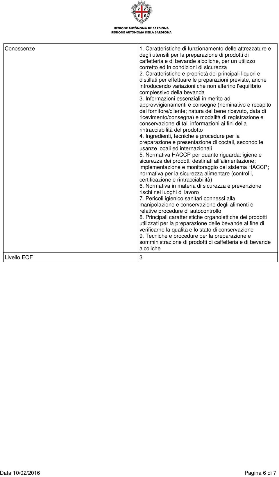 Caratteristiche e proprietà dei principali liquori e distillati per effettuare le preparazioni previste, anche introducendo variazioni che non alterino l'equilibrio complessivo della bevanda 3.