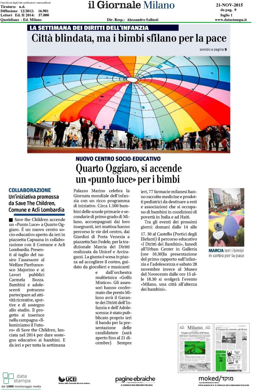 901 Lettori Ed. II 2014: 57.000 Quotidiano - Ed.