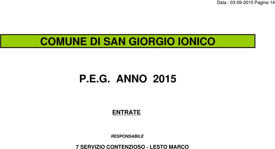 ORGIO IONICO P.E.G. ANNO 2015