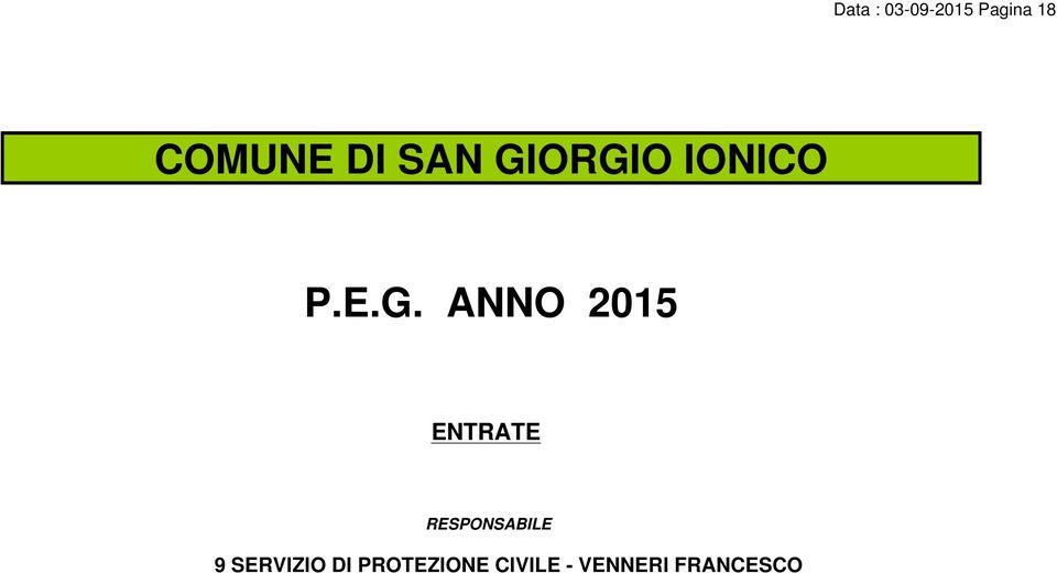 ORGIO IONICO P.E.G. ANNO 2015