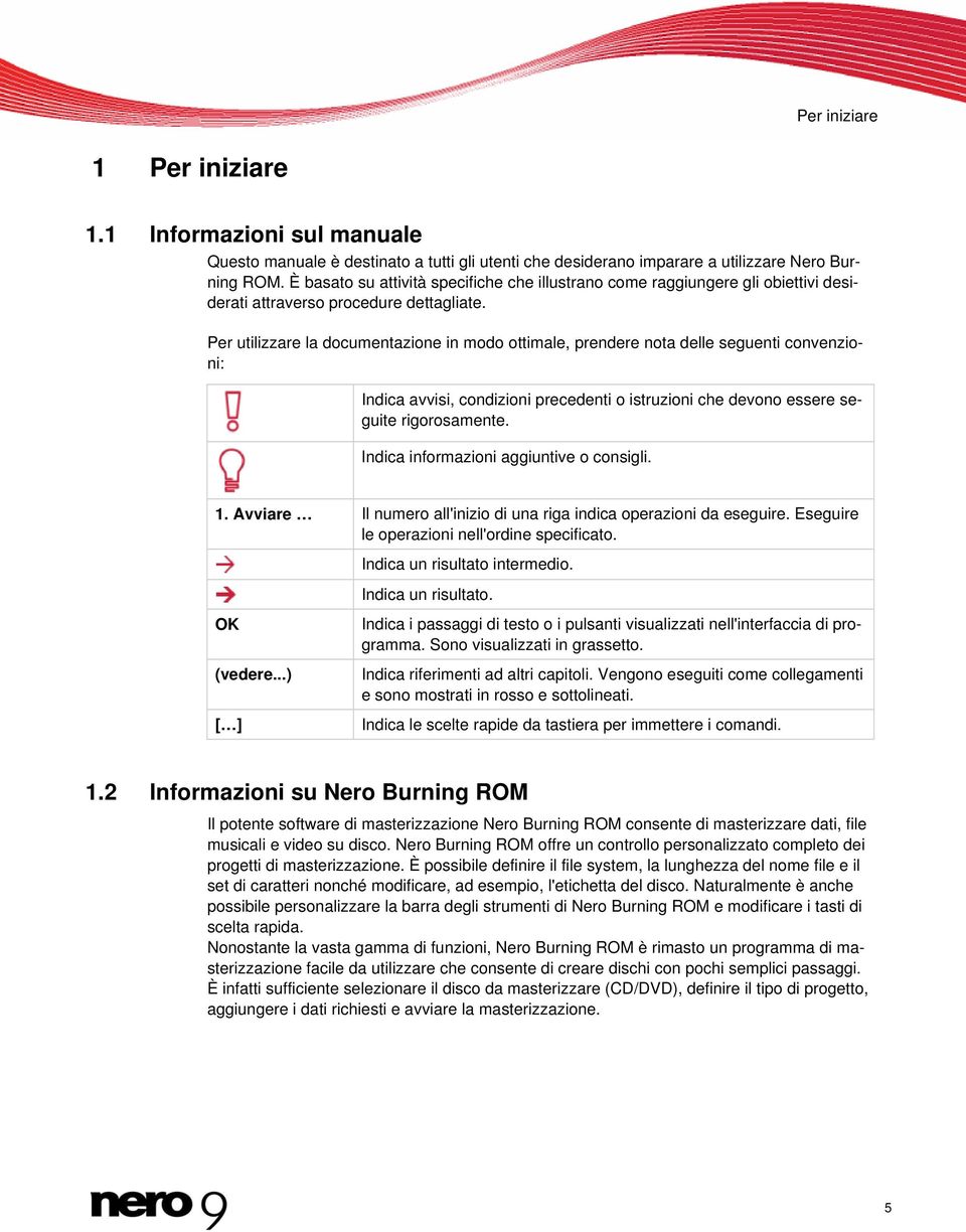 Per utilizzare la documentazione in modo ottimale, prendere nota delle seguenti convenzioni: Indica avvisi, condizioni precedenti o istruzioni che devono essere seguite rigorosamente.