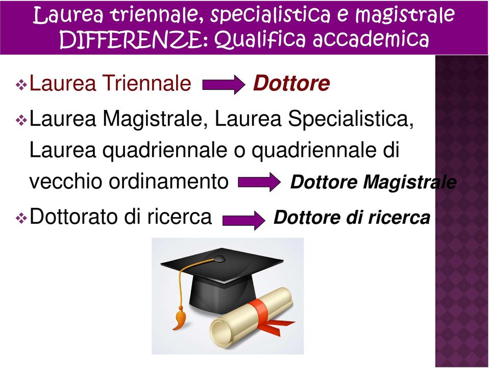 Laurea Specialistica, Laurea quadriennale o quadriennale di