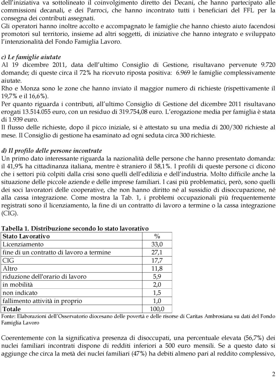 Gli operatori hanno inoltre accolto e accompagnato le famiglie che hanno chiesto aiuto facendosi promotori sul territorio, insieme ad altri soggetti, di iniziative che hanno integrato e sviluppato l