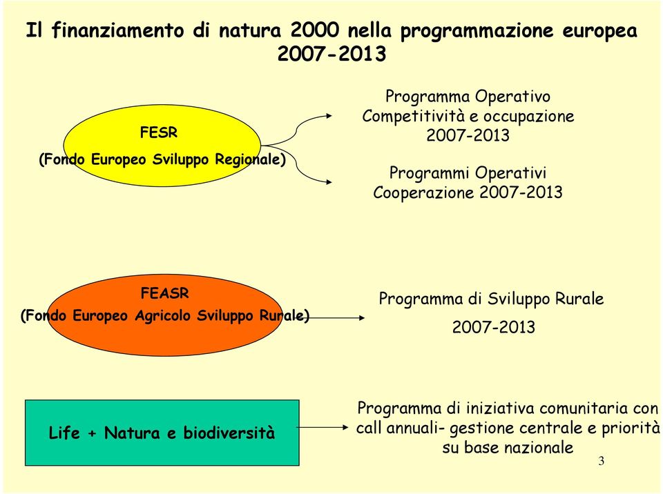 2007-2013 FEASR (Fondo Europeo Agricolo Sviluppo Rurale) Programma di Sviluppo Rurale 2007-2013 Life +