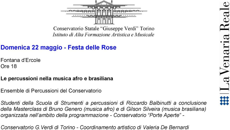 percussioni di Riccardo Balbinutti a conclusione della Masterclass di Bruno Genero (musica afro) e