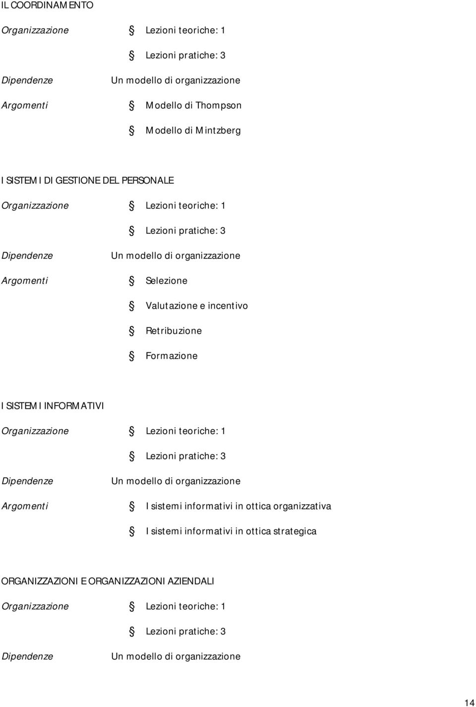 Formazione I SISTEMI INFORMATIVI Un modello di organizzazione Argomenti I sistemi informativi in ottica