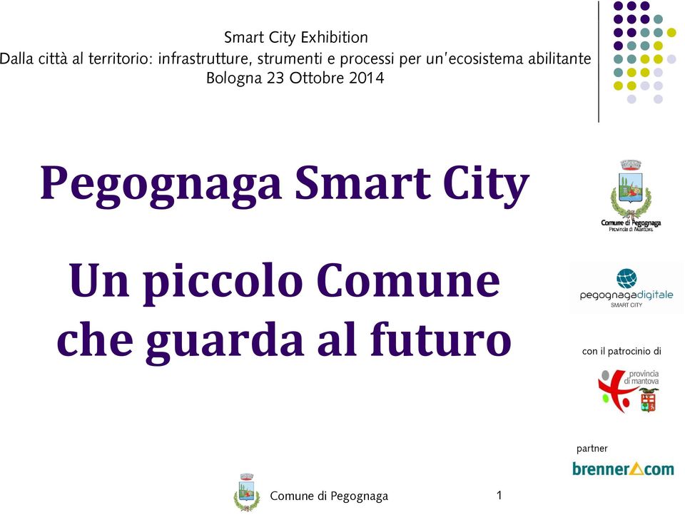 abilitante Bologna 23 Ottobre 2014 Pegognaga Smart City Un