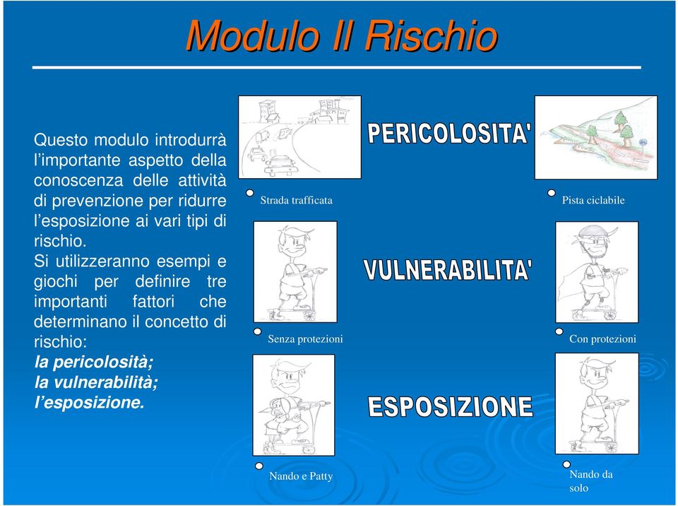 Si utilizzeranno esempi e giochi per definire tre importanti fattori che determinano il concetto di