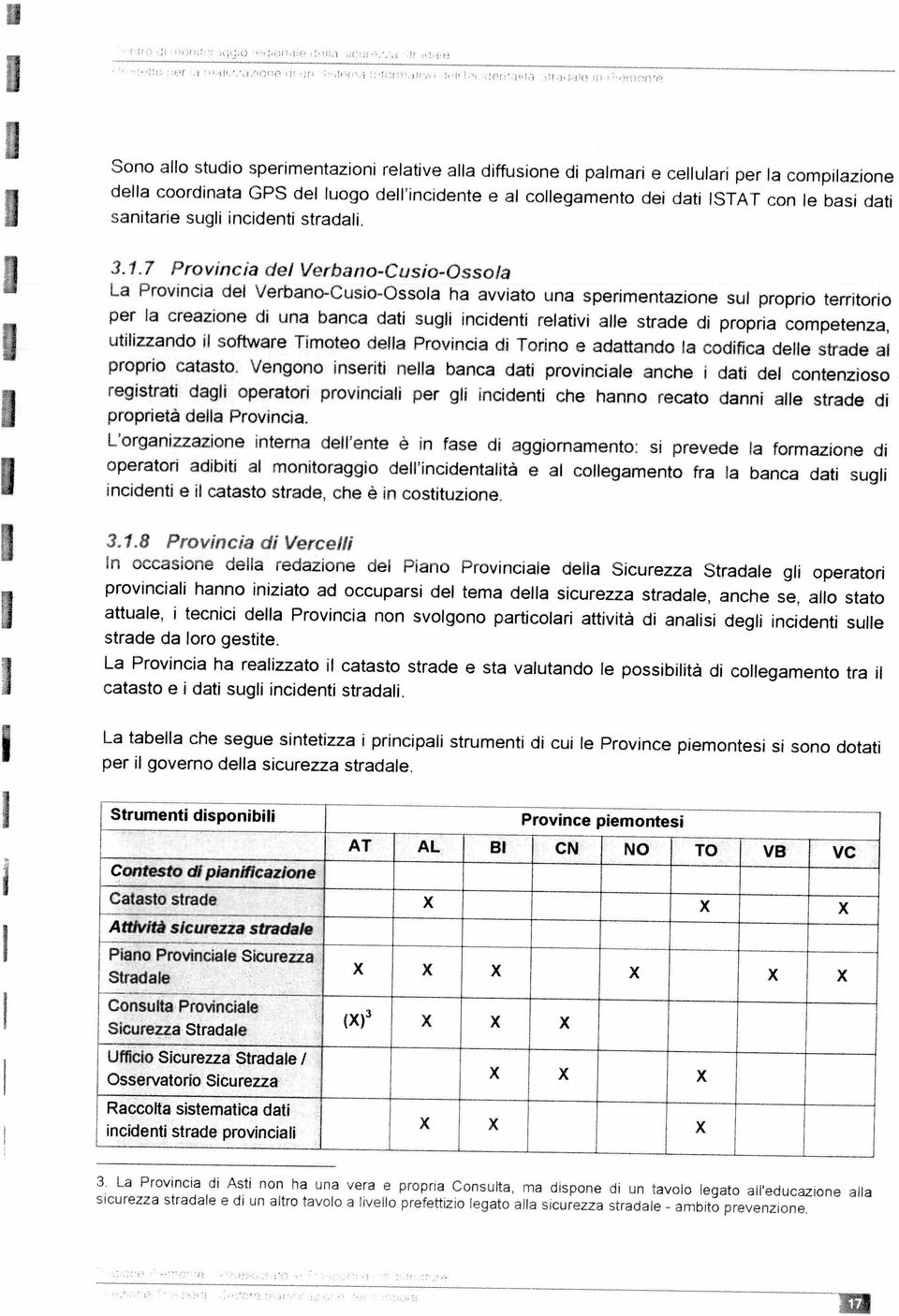 3 La Provtncìa d Ast non ha una vera e propna Consulta, ma csspone dì un4avolo legato aìl educazone alla ncdent strade provncal Raccolta sstematca dat Pano Provncale Scurezza J Consulta Provncale