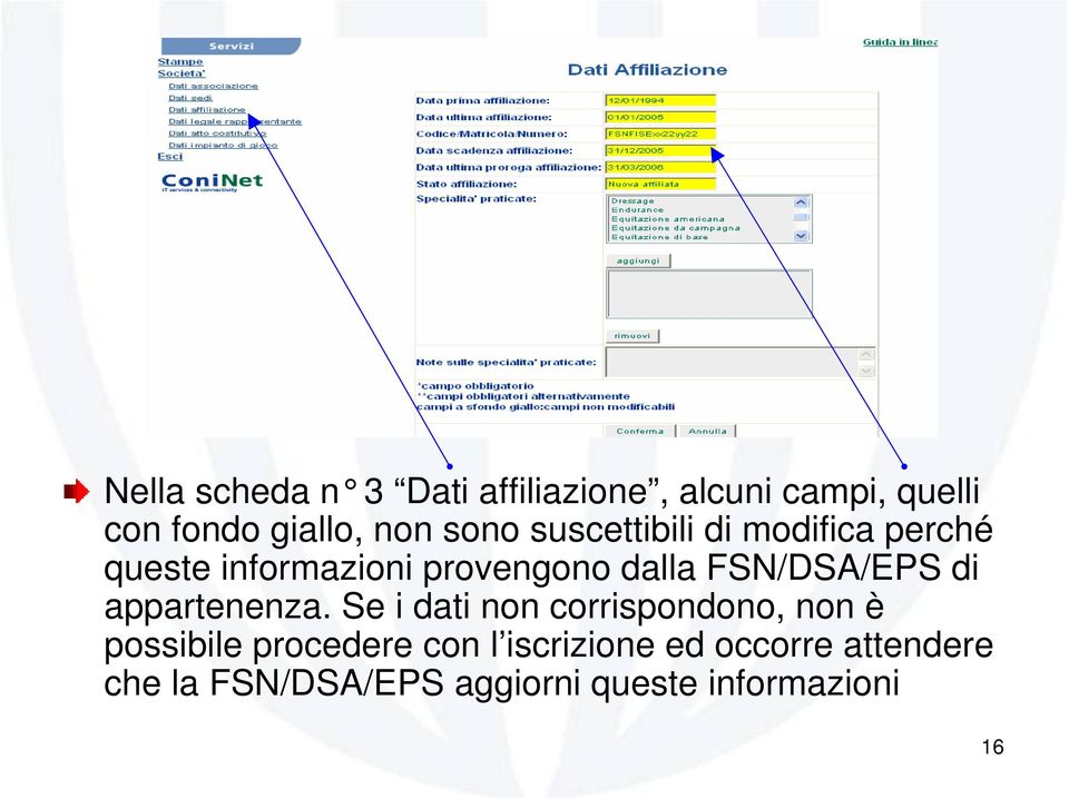 FSN/DSA/EPS di appartenenza.