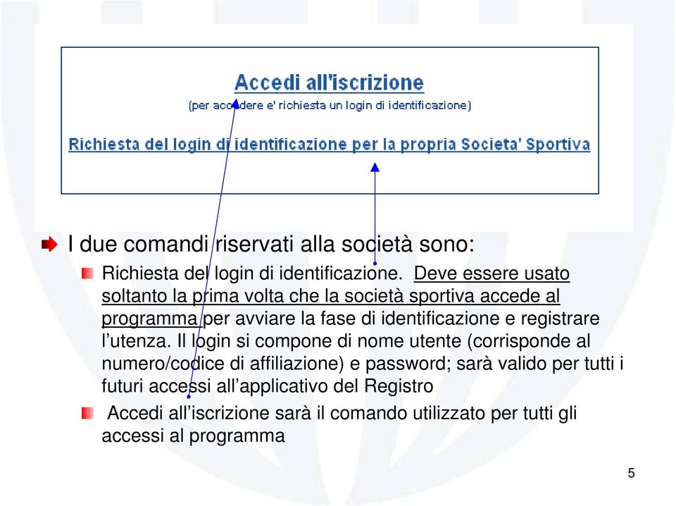 identificazione e registrare l utenza.