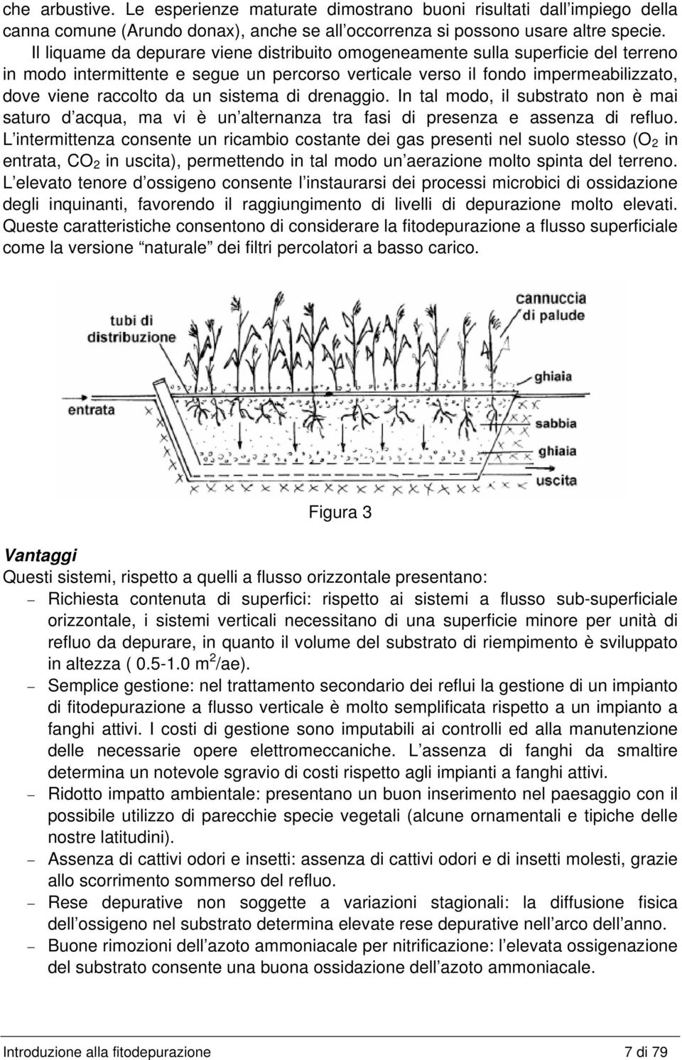 sistema di drenaggio. In tal modo, il substrato non è mai saturo d acqua, ma vi è un alternanza tra fasi di presenza e assenza di refluo.