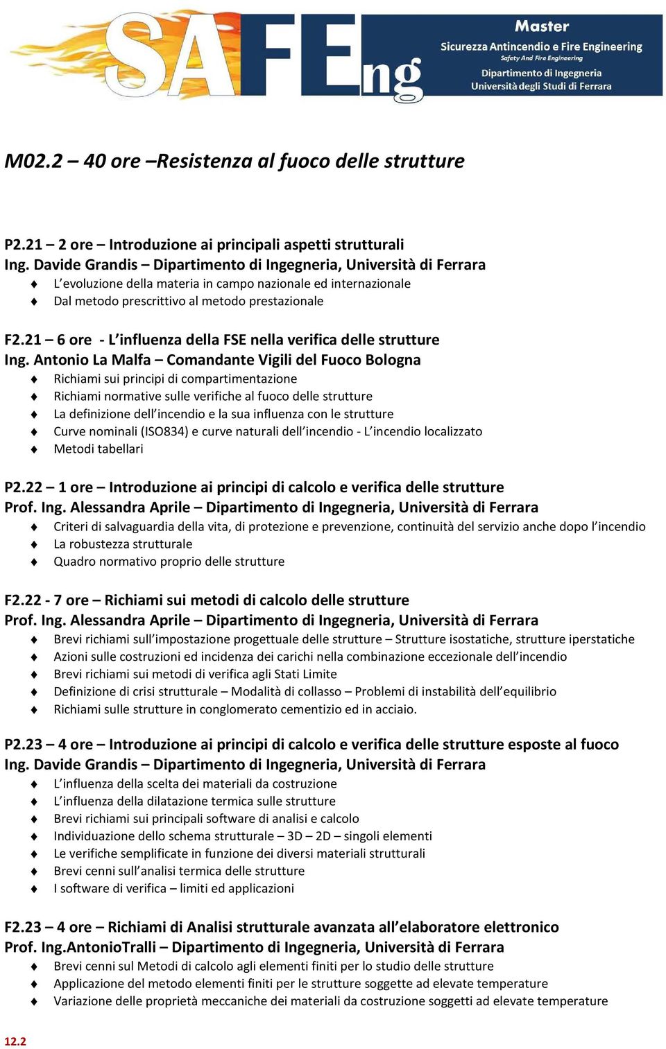 21 6 ore - L influenza della FSE nella verifica delle strutture Ing.