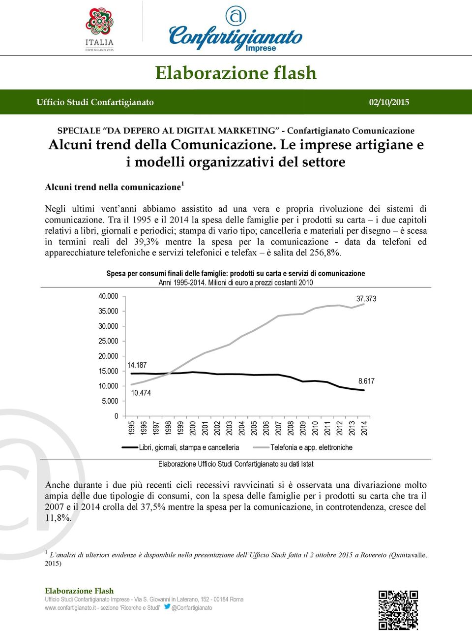 Le imprese artigiane e i modelli organizzativi del settore Alcuni trend nella comunicazione 1 Negli ultimi vent anni abbiamo assistito ad una vera e propria rivoluzione dei sistemi di comunicazione.