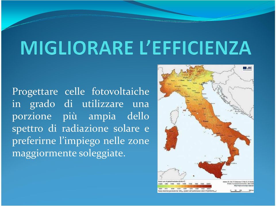 spettro di radiazione solare e preferirne