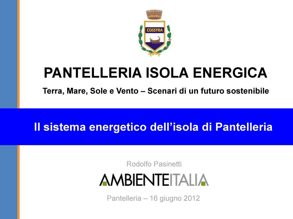 sistema energetico dell isola di Pantelleria