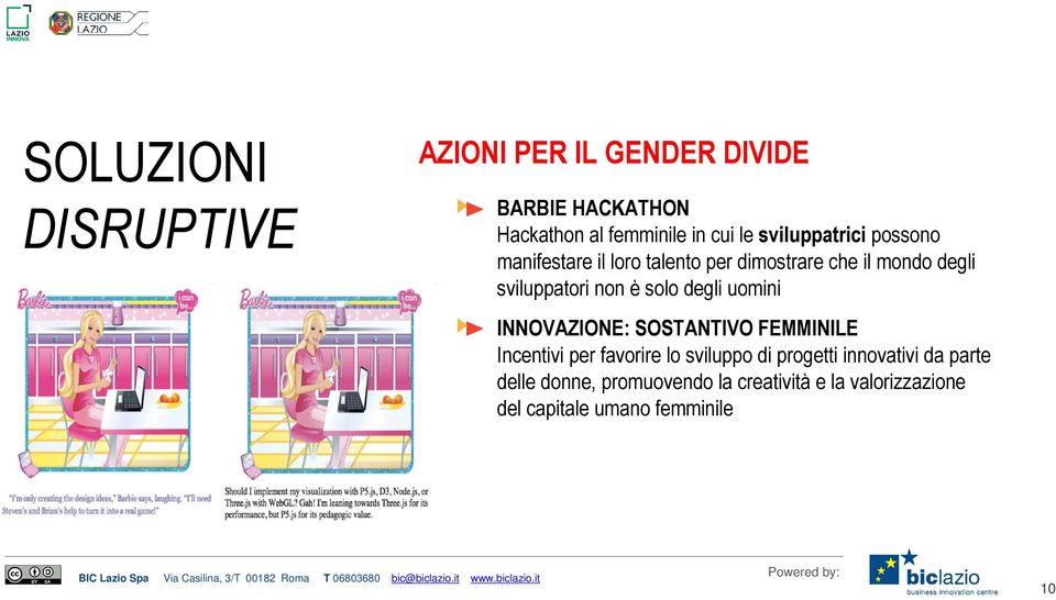 non è solo degli uomini INNOVAZIONE: SOSTANTIVO FEMMINILE Incentivi per favorire lo sviluppo di