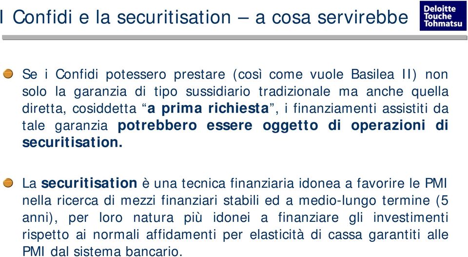 securitisation.
