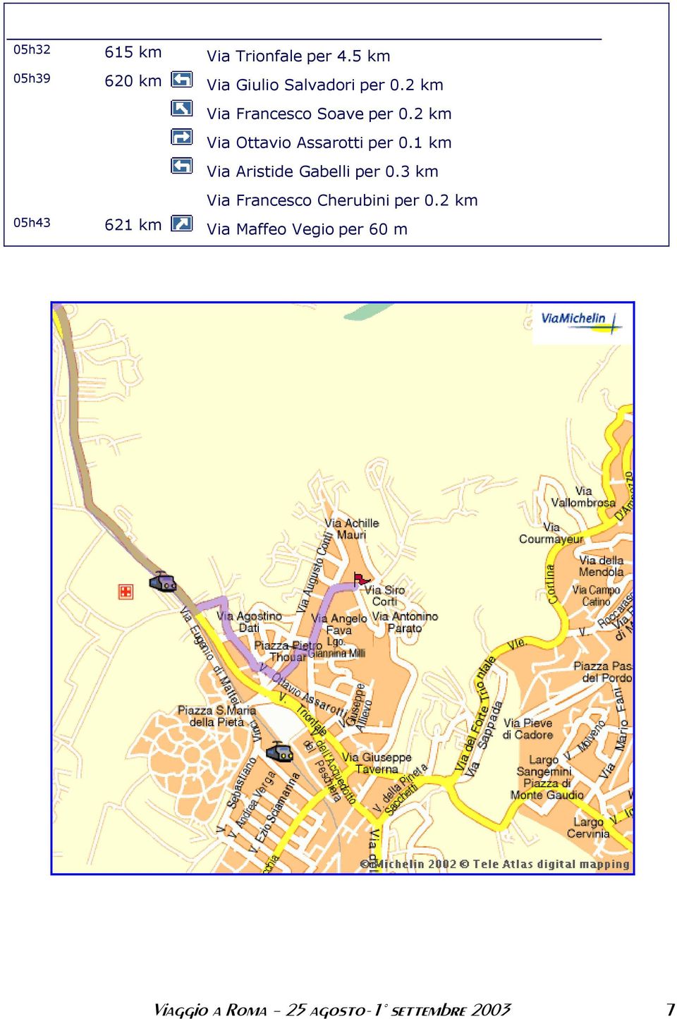 2 km Via Francesco Soave per 0.2 km Via Ottavio Assarotti per 0.